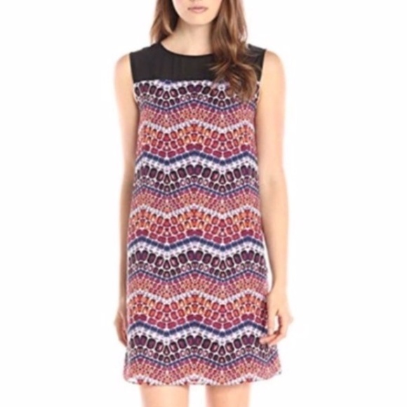SAM EDELMAN Sleeveless Going Gray Z Dress Size Small in Multi Mosaic Print - Picture 1 of 16